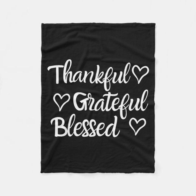 Thankful Grateful Blessed Shirt Thanksgiving Famil Fleecedecke (Vorderseite)