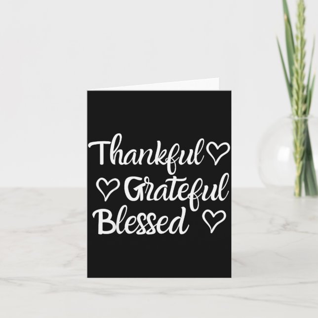 Thankful Grateful Blessed Shirt Thanksgiving Famil Karte (Vorderseite)