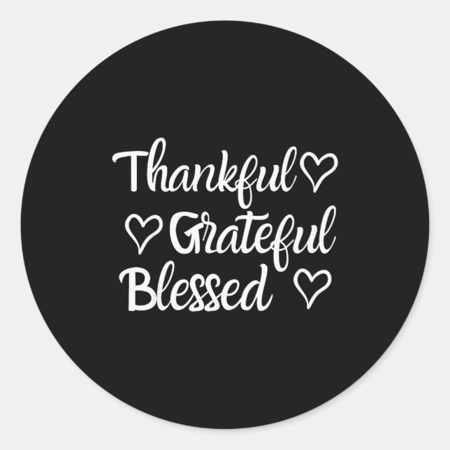 Thankful Grateful Blessed Shirt Thanksgiving Famil Runder Aufkleber (Vorderseite)