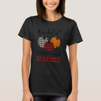 Thankful Grateful Blessed Teacher Autumn Fall Pump T-Shirt