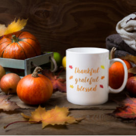 Thankful Grateful Meured Thanksgiving Kaffeetasse