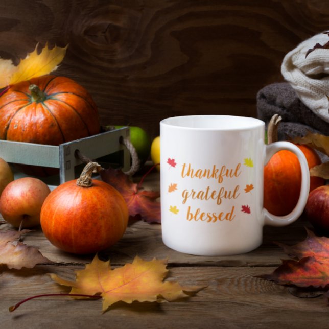 Thankful Grateful Meured Thanksgiving Kaffeetasse (Von Creator hochgeladen)