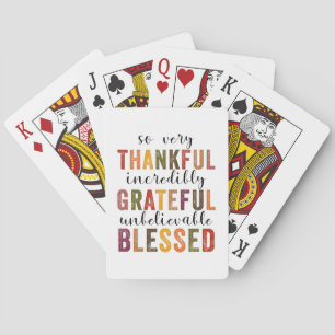Thankful Grateful Meured Thanksgiving Spielkarten