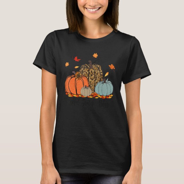 Thankful Greatful Blessed Leopard Pumpkin  Thanksg T-Shirt (Vorderseite)