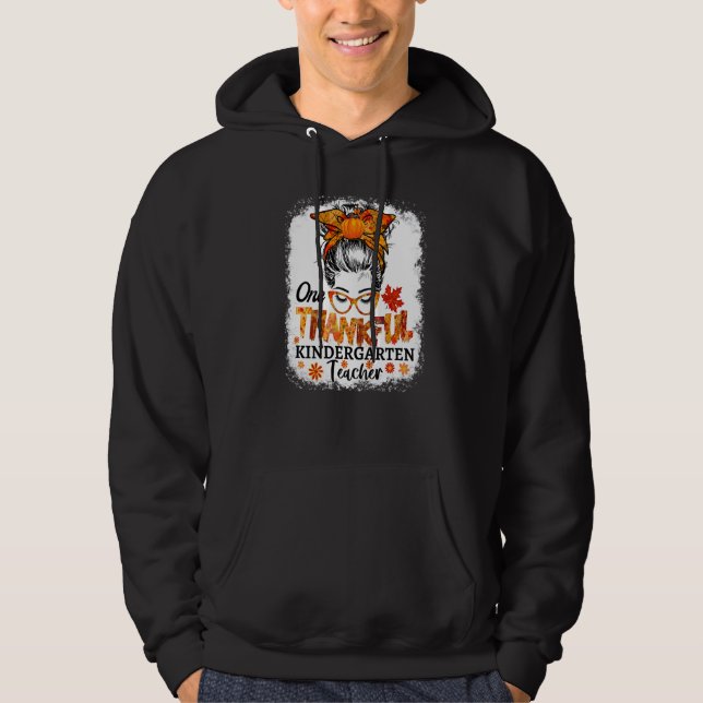 thankful kindergarten teacher fall thanksgiving me hoodie (Vorderseite)