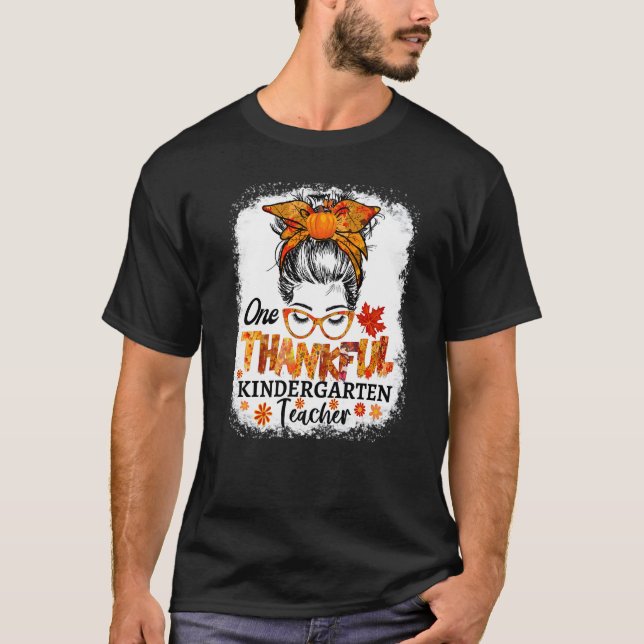 thankful kindergarten teacher fall thanksgiving me T-Shirt (Vorderseite)