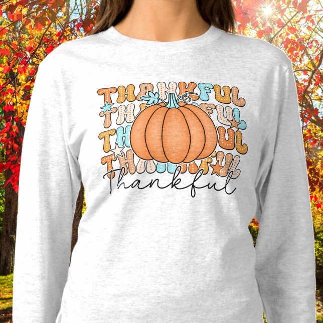 Thankful Pumpkin Long Sleeve Tshirt (Von Creator hochgeladen)