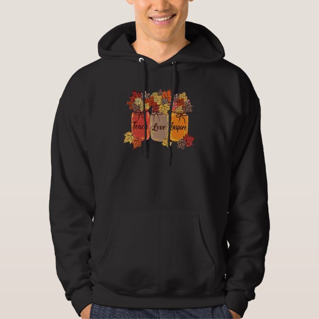Thankful Teacher Floral Thanksgiving Hoodie (Vorderseite)