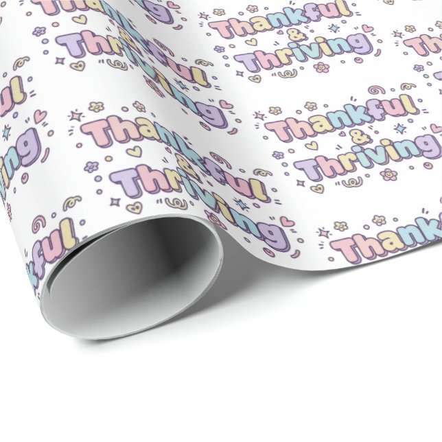 Thankful & Thriving Wrapping Paper Geschenkpapier (Rolleneckpunkt)