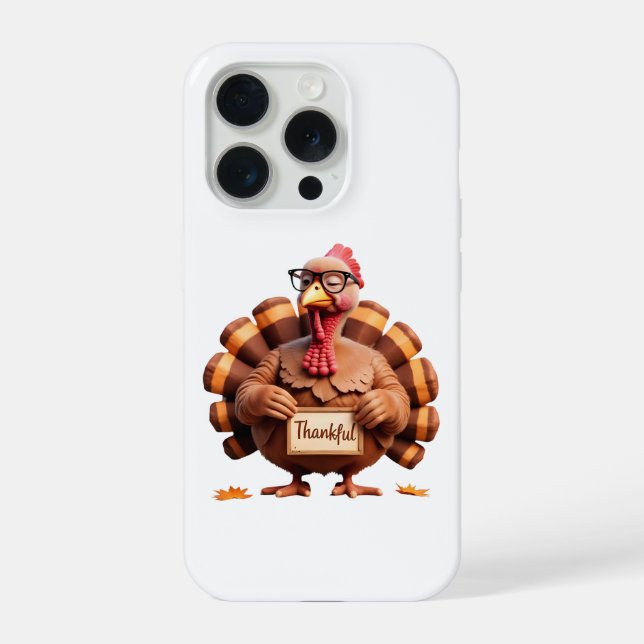 Thankful Turkey Design – Funny Holiday Art iPhone Hülle (Rückseite)
