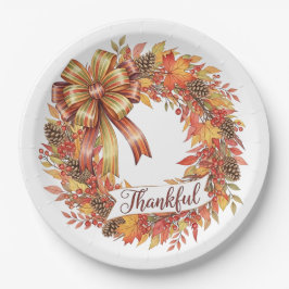 Thankful Wreath Pappteller