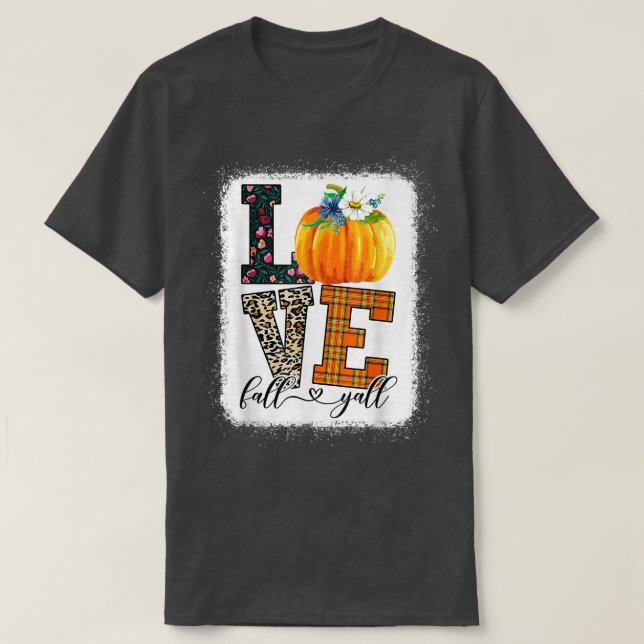 Thankgiving Pumpkin  Leopard Print Fall Love Fall  T-Shirt (Design vorne)