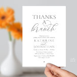 Thanks A Brunch, Modern Classy Wedding Einladung<br><div class="desc">Elegantly announce your happily ever after with our modern classy wedding elopement celebration invitation card, "Thanks a Brunch". Tailored for couples continuing their love story, this invitation strikes a perfect balance of sophistication and charm, setting the scene for an unforgettable event. Featuring a modern contemporary script design, dark grey text...</div>
