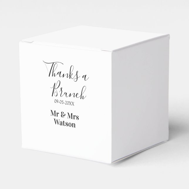 Thanks a brunch post wedding name date simple  geschenkschachtel (Vorderseite)