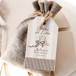 Thanks a Latte Bebe Cafe Brown Bow Baby Shower Geschenkanhänger