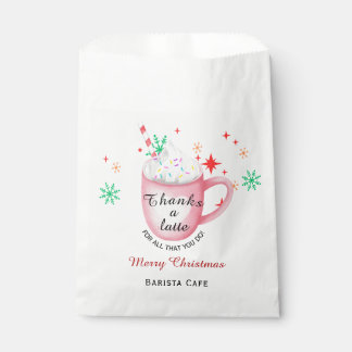 Thanks a latte Christmas coffee shop logo Geschenktütchen