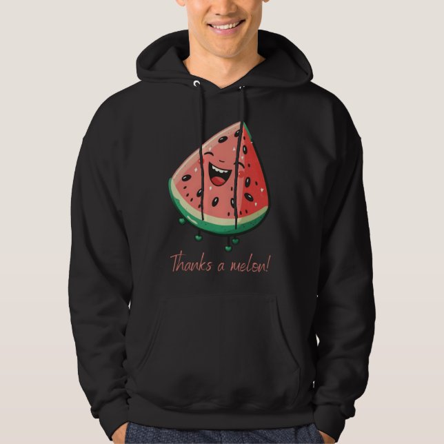 Thanks a melon Vegan Vegetarian Plantbased Meatfre Hoodie (Vorderseite)