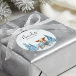 Thanks Baby Cow Christmas Winter  Runder Aufkleber
