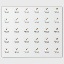 thanks for coming add name text message gold heart geschenkpapier