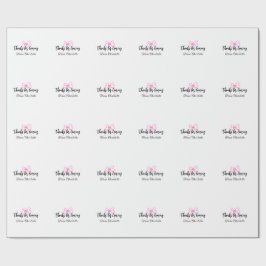 thanks for coming add name text message pink bow f geschenkpapier