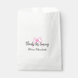thanks for coming add name text message pink bow f geschenktütchen