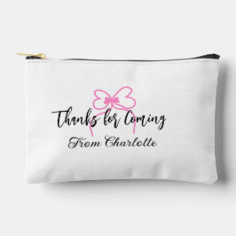 thanks for coming add name text message pink bow f zubehörtasche