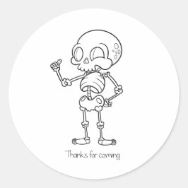 Thanks for coming skull runder aufkleber