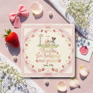 Thanks For Helping Me Grow Black girl Strawberry Dankeskarte