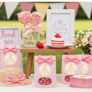 Thanks for Helping Me Grow Garden party Strawberry Runder Aufkleber