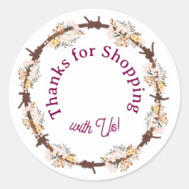 Thanks for Shopping with Us! Runder Aufkleber