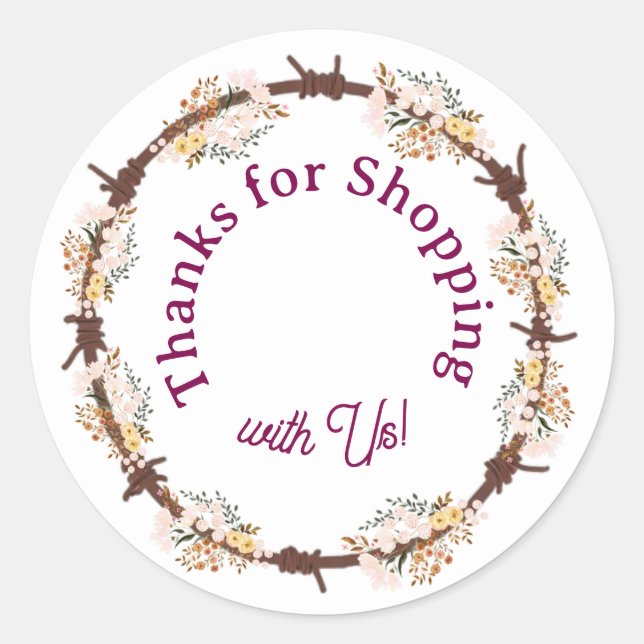 Thanks for Shopping with Us! Runder Aufkleber (Vorderseite)