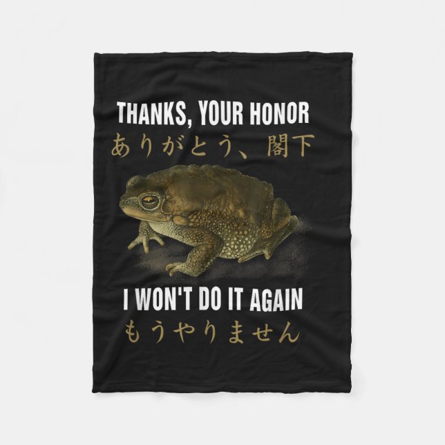 Thanks Your Honor I Won't Do-it Again Frog English Fleecedecke (Vorderseite)