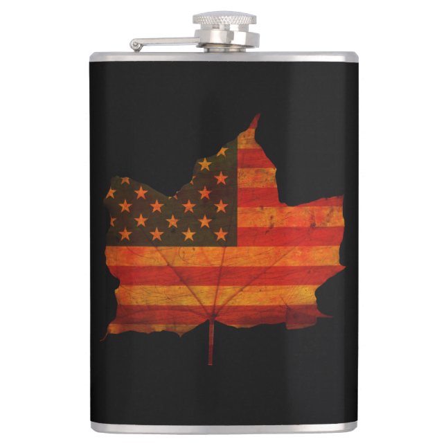 THANKSGIVING AMERICAN FLAG AUTUMN LEAVES GIFT FLACHMANN (Vorderseite)