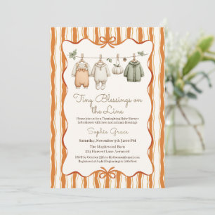 Thanksgiving-Baby-Party Mädchen Gemütliche Wäsch Einladung