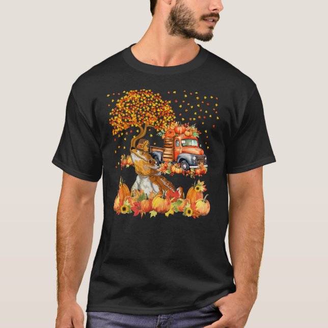 Thanksgiving Bearded Dragon with Fall Pumpkins Sun T-Shirt (Vorderseite)
