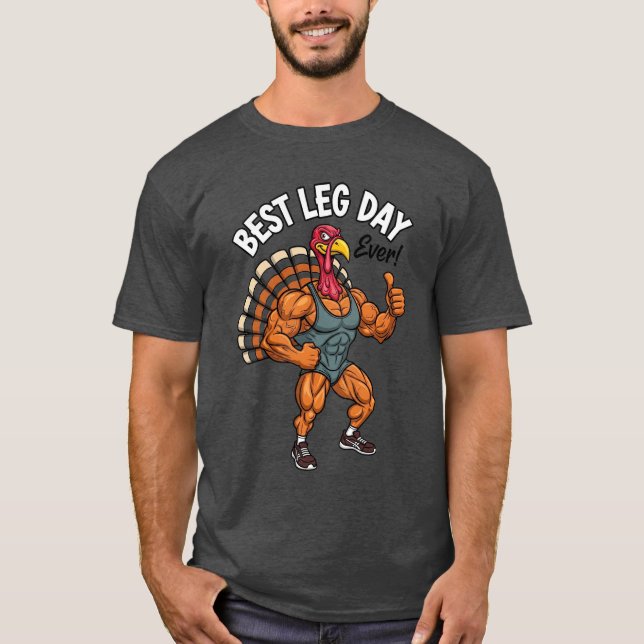 Thanksgiving Beintraining Grundlegendes Dunkles T- T-Shirt (Vorderseite)
