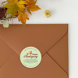 Thanksgiving Bible Verse | Name & Address Envelope Runder Aufkleber