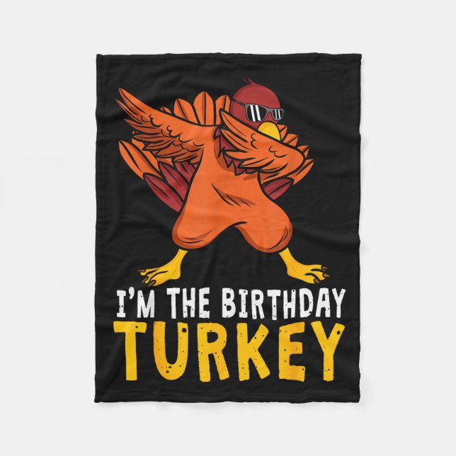 Thanksgiving Birthday Funny Bday Born On Thanksgiv Fleecedecke (Vorderseite)