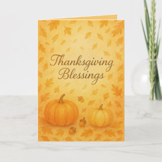Thanksgiving Blessings Card – Cozy Fall Watercolor Karte