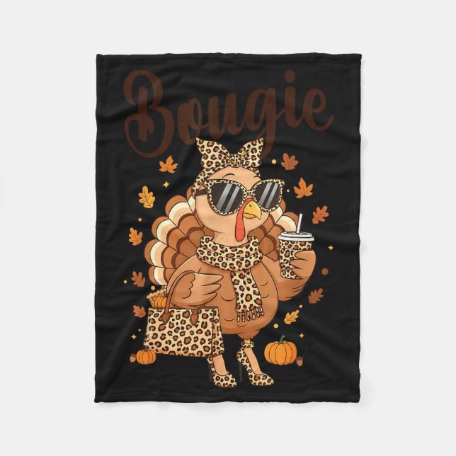 Thanksgiving Bougie Turkey Funny Boujee Women Girl Fleecedecke (Vorderseite)