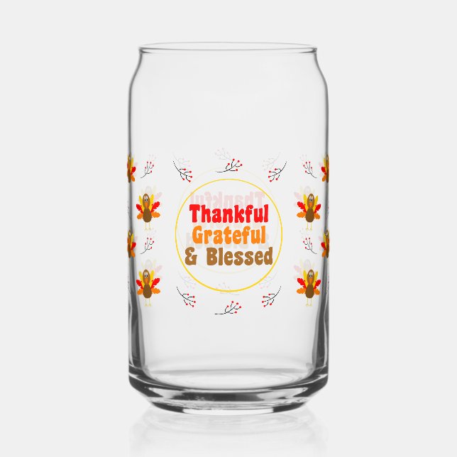 Thanksgiving Can Glass Thanksgiving Home Decor Dosenglas (Vorderseite)