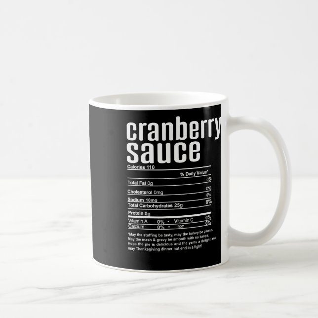 Thanksgiving Christmas Cranberry Sauce Nutritional Kaffeetasse (Rechts)