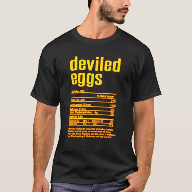 Thanksgiving Christmas Deviled Eggs Nutritional Fa T-Shirt (Vorderseite)
