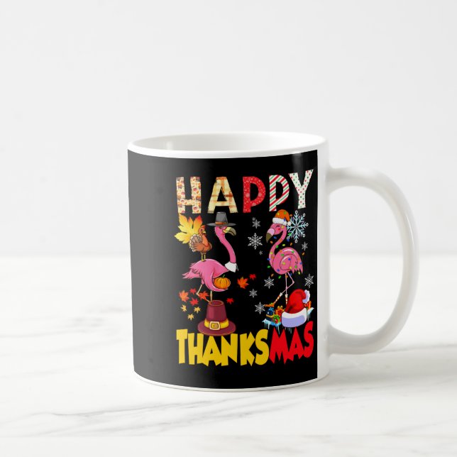 Thanksgiving Christmas Flamingo Happy Thanksmas Xm Kaffeetasse (Rechts)