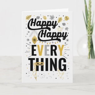 Thanksgiving Christmas New Year Happy Everything Feiertagskarte
