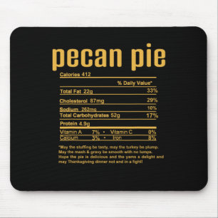 Thanksgiving Christmas Pecan Pie Nährwertangaben Mousepad