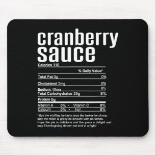 Thanksgiving Christmas Preiselbeersauce Nährwertan Mousepad