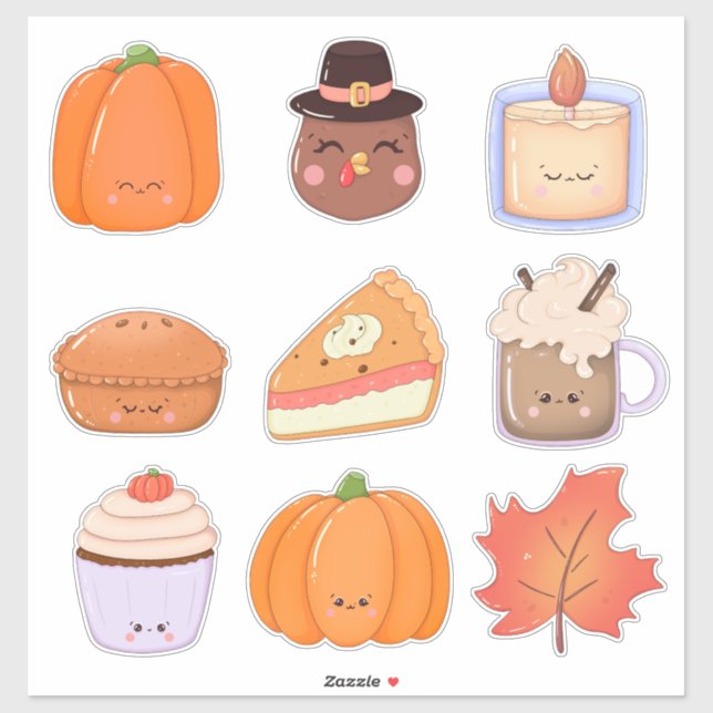 Thanksgiving Clipart Aufkleberbogen Aufkleber (Blatt)