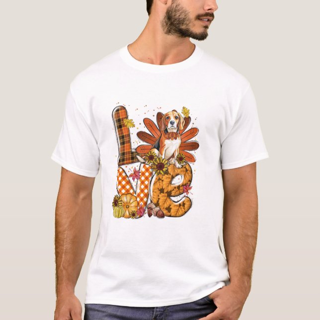 Thanksgiving Cute Beagle T-Shirt (Vorderseite)