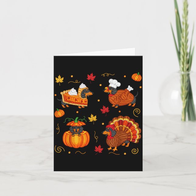 Thanksgiving Dachshund Weiner Dog Turkey Cute Pump Karte (Vorderseite)